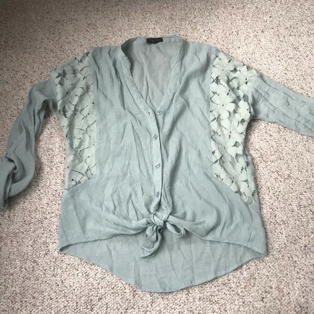 Sage Green Lace Blouse